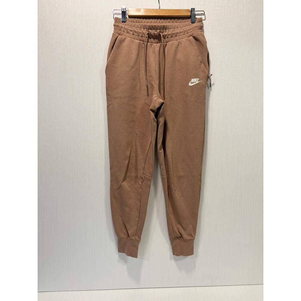 Nike Tech fleece joggers beige women's size xs drawstring waist cuff ankle